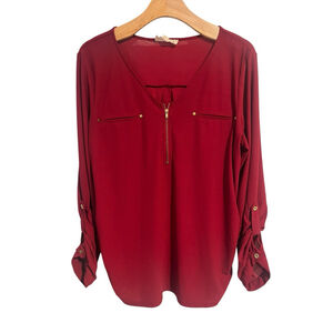 Sweet Wanderer Maternity Blouse Womens Extra Large Red